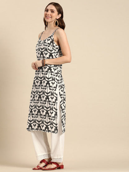 Sangria Abstract Printed Pure Cotton Kurta