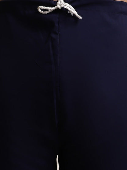 Sojanya Men Navy Blue Solid Pathani Kurta with Salwar
