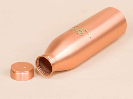 Ishalife Matte Finish Copper Water Bottle with Brass Aum - 950 ml