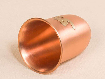 Ishalife Matte Finish Copper Glass with Brass Aum -  200 ml
