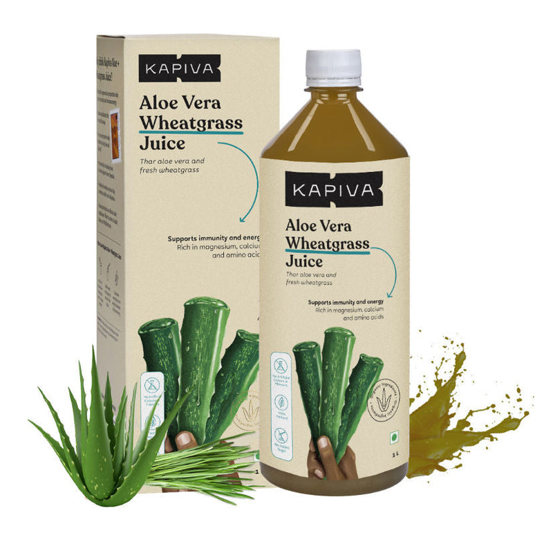 Kapiva Ayurveda Aloe Vera + Wheatgrass Juice