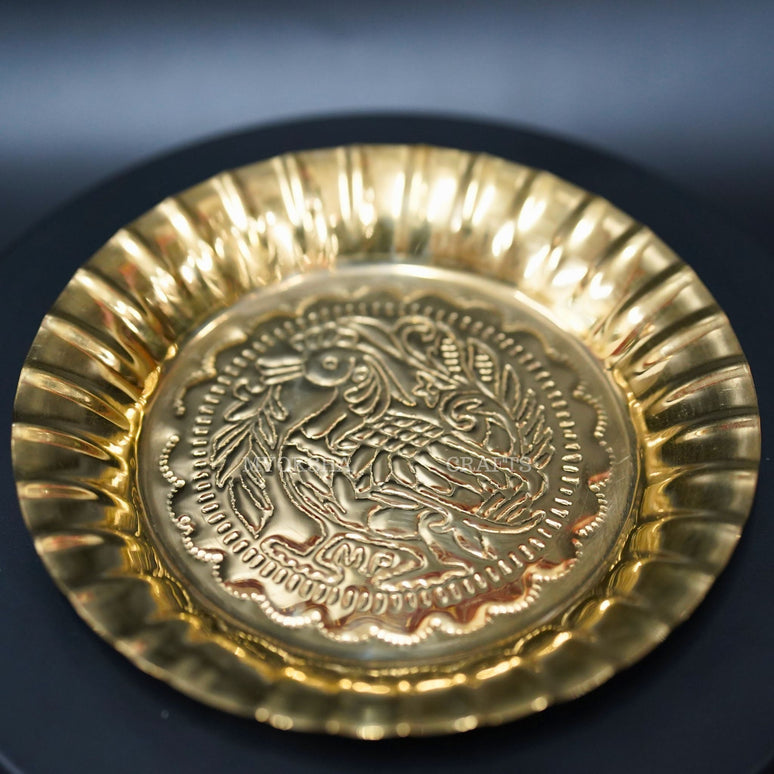 Brass Naxi Plate Aarthi: Embrace Sacred Rituals and Devotion