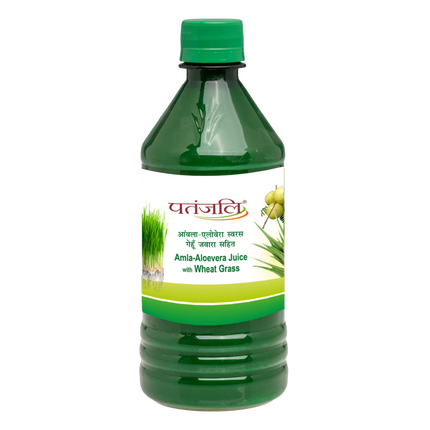 Patanjali Amla-Aloevera with Wheatgrass Juice - 500 ml