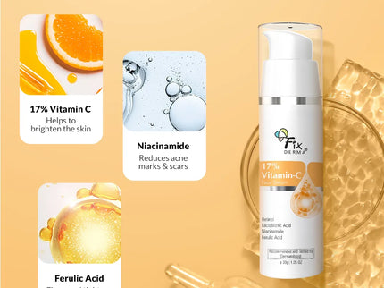 Fixderma 17% Vitamin C Face Serum - 30 gms