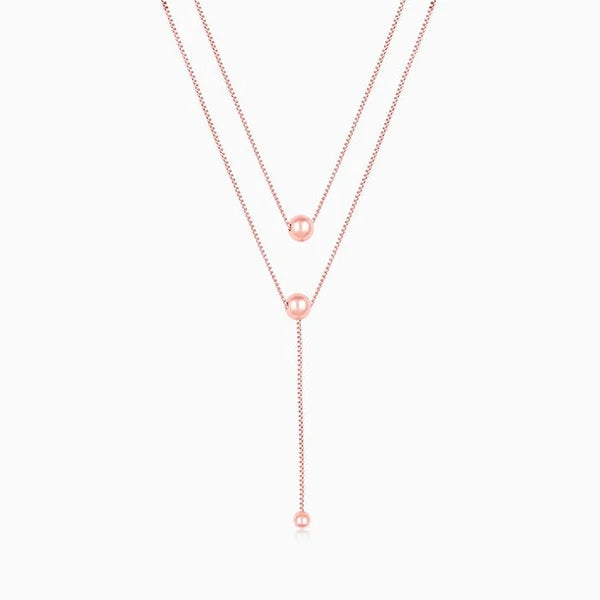 Rose Gold Terrific Trio Necklace