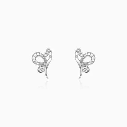Silver Love Like A Butterfly Studs