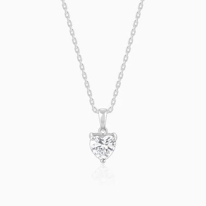Anushka Sharma Silver Solitaire Heart Pendant with Link Chain