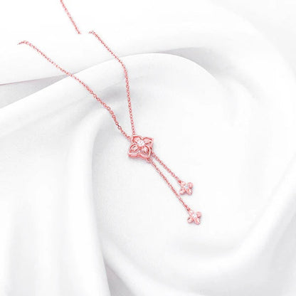 Rose Gold Artsy Floral Necklace