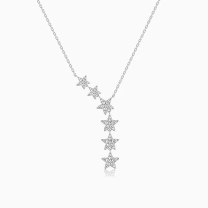 Silver Starry Drop Necklace