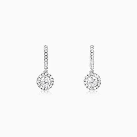 Silver Zircon Drizzle Drop Earrings
