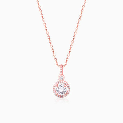 Rose Gold Drizzle Drop Pendant With Link Chain
