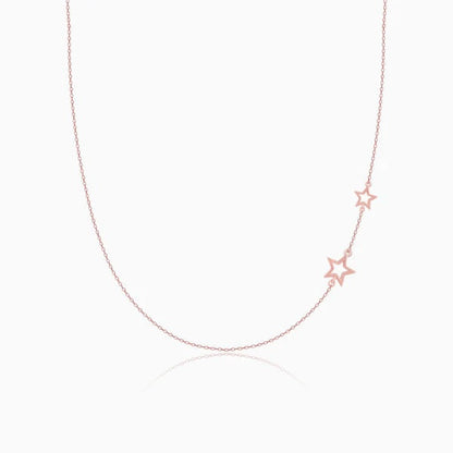 Rose Gold Star Crossed Lovers Necklace
