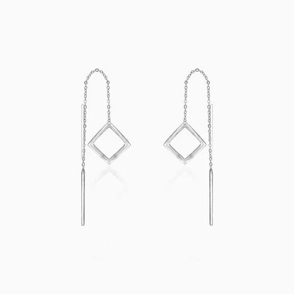 Oxidised Silver Square Danglers