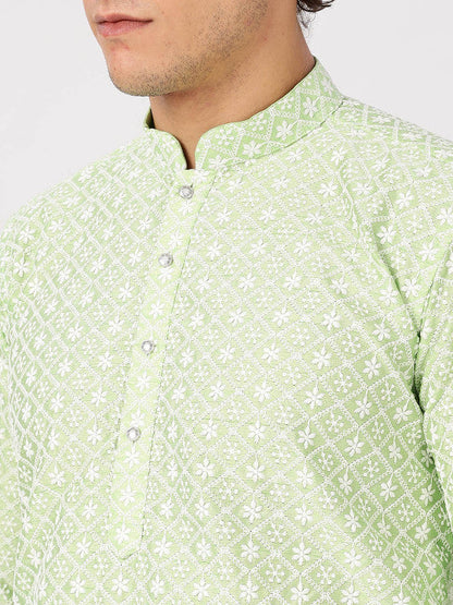 Anouk Ethnic Motifs Embroidered Thread Work Cotton Straight Kurta