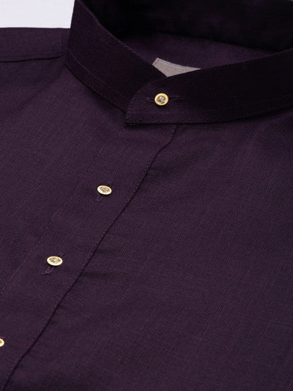 Anouk Men Solid Kurta Purple