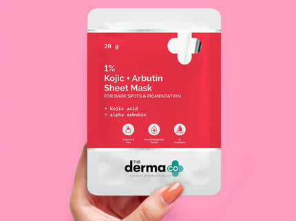 The Derma Co 1% Kojic + Arbutin Sheet Mask - 20 gms