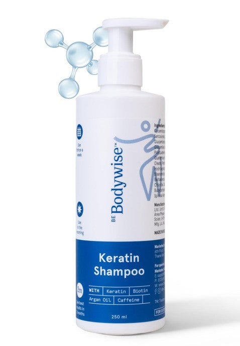 Be Bodywise Keratin Shampoo with Biotin, Caffeine & Argan Oil – 250ml