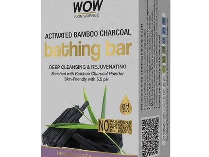 Wow Skin Science Activated Bamboo Charcoal Bathing Bar