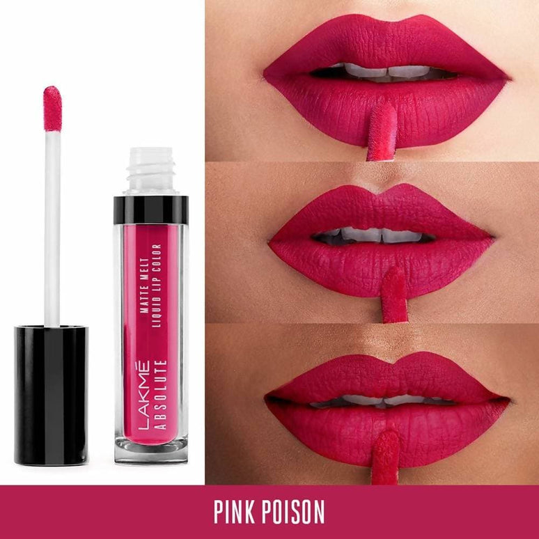 Lakme Absolute Matte Melt Liquid Lip Color Pink Poison - 6 ml