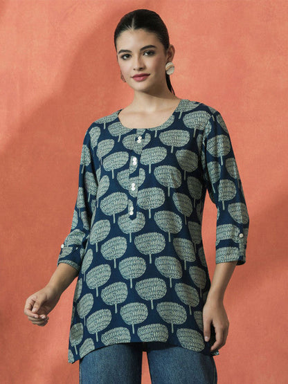 Sangria Floral Printed A-Line Top