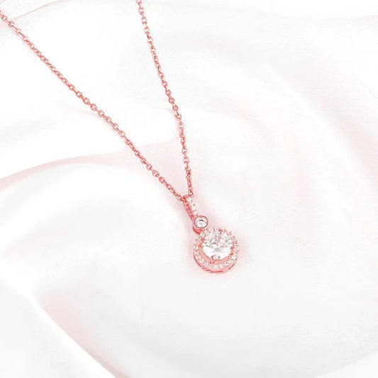 Rose Gold Drizzle Drop Pendant With Link Chain