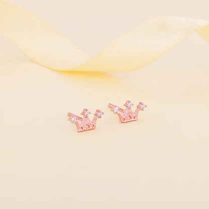 Rose Gold Tiara Stud Earrings