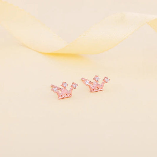 Rose Gold Tiara Stud Earrings