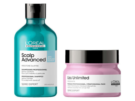 L'Oreal Professionnel Scalp Advanced Shampoo & Liss Unlimited Hair Mask Combo