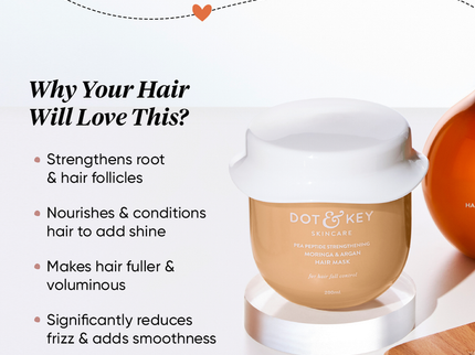 Dot & Key Pea Peptide Strengthening Moringa & Argan Hair Mask - 200 ML