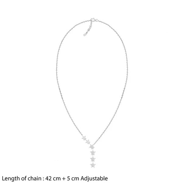 Silver Starry Drop Necklace