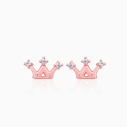 Rose Gold Tiara Stud Earrings