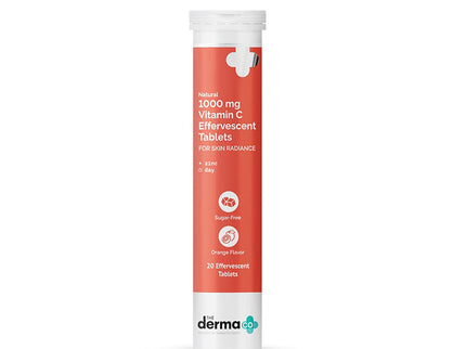 The Derma Co 1000 mg Vitamin C Effervescent Tablets For Skin Radiance - 20 tabs