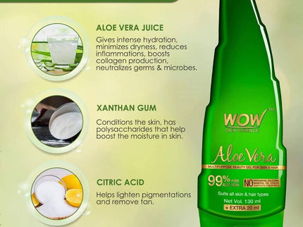 Wow Skin Science Aloe Vera Multipurpose Beauty Gel