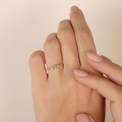 Minimalist Cluster Engagement Ring