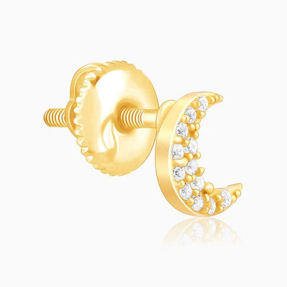 Golden Crescent Zircon Tiny Earrings
