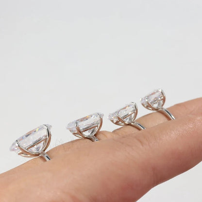 Oval Cut Diamond Sterling Silver Ring