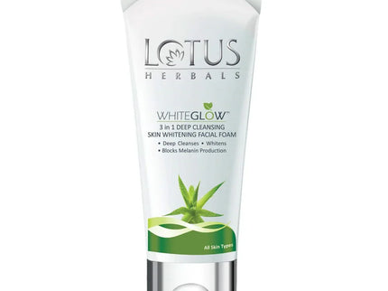 Lotus Herbals White Glow 3 in 1 Deep Cleansing Skin Whitening Facial Foam
