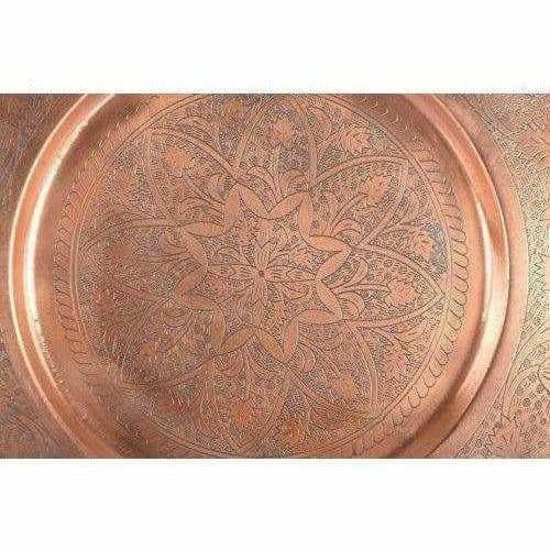 Big Size Brown Pooja Thali Pooja Work ship Plate Thali - Pooja Temple