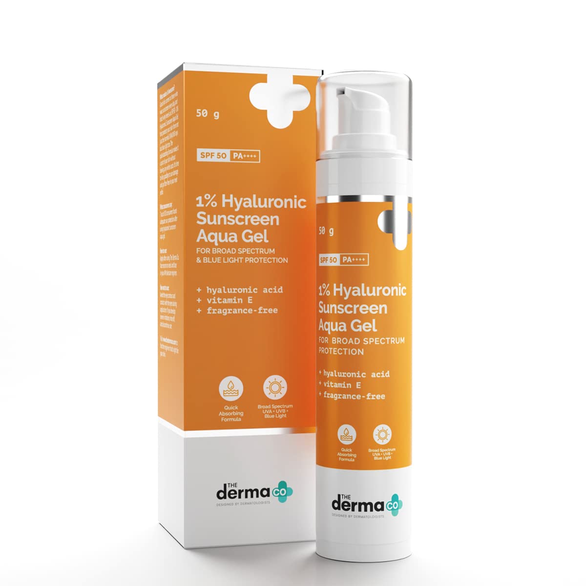 The Derma Co 1% Hyaluronic Sunscreen Aqua Ultra Light Gel with SPF50 PA++++ 50g