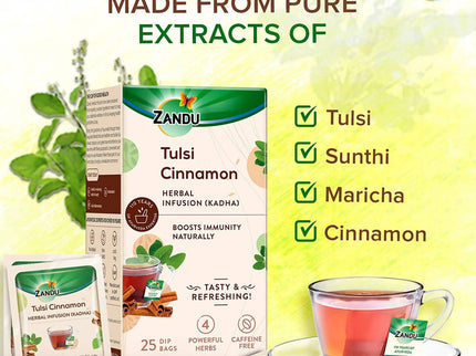 Zandu Tulsi Cinnamon Ayurvedic Infusion Tea