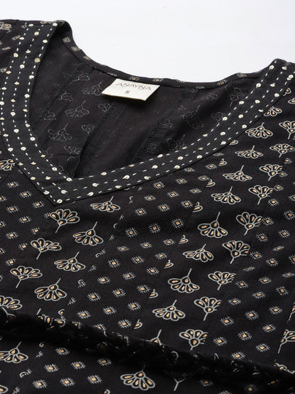 Anayna Ethnic Motifs Printed A-Line Maxi Dress