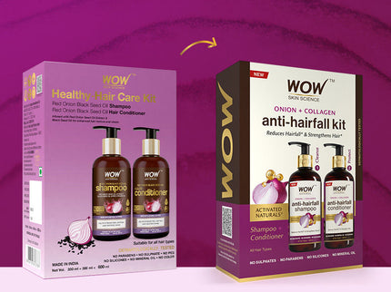 Wow Skin Science Healthy Hair Care Kit - 300 ml Each