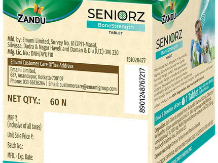 Zandu Seniorz Bone Strength CalC Plus Tablets