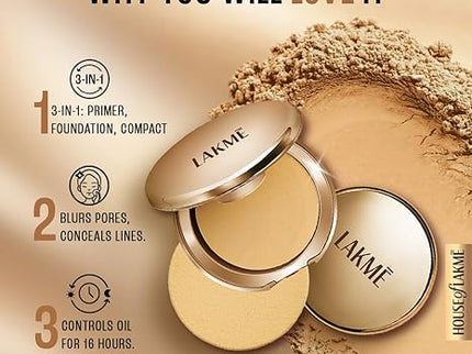 Lakme 9 To 5 Primer with Matte Powder Foundation Compact  Ivory Cream - 9 gms