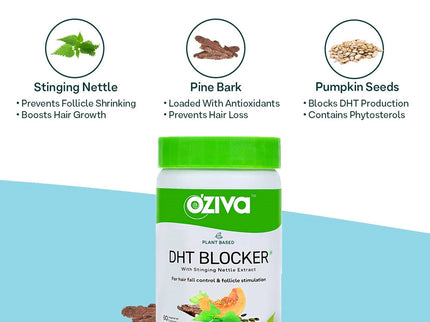 OZiva Plant Based DHT Blocker With Stinging Nettle Extract