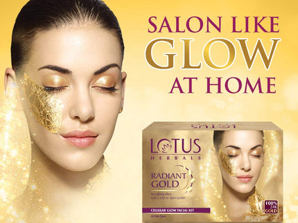 Lotus Herbals Radiant Gold Cellular Glow Facial Kit - 37 gms