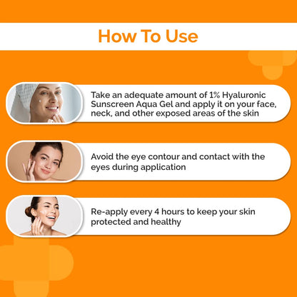 The Derma Co 1% Hyaluronic Sunscreen Aqua Ultra Light Gel with SPF50 PA++++ 50g