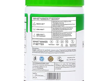 OZiva Hair Vitamins (With Dht Blocker & Omega 3) - 60 Capsules
