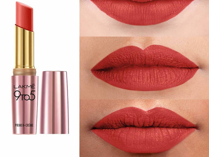 Lakme 9To5 Primer + Creme Lip Color Ruby Result CR1 - 3.6 gms