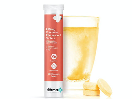 The Derma Co 250 mg Curcumin Effervescent Tablets For Clear & Glowing Skin - 20 tabs